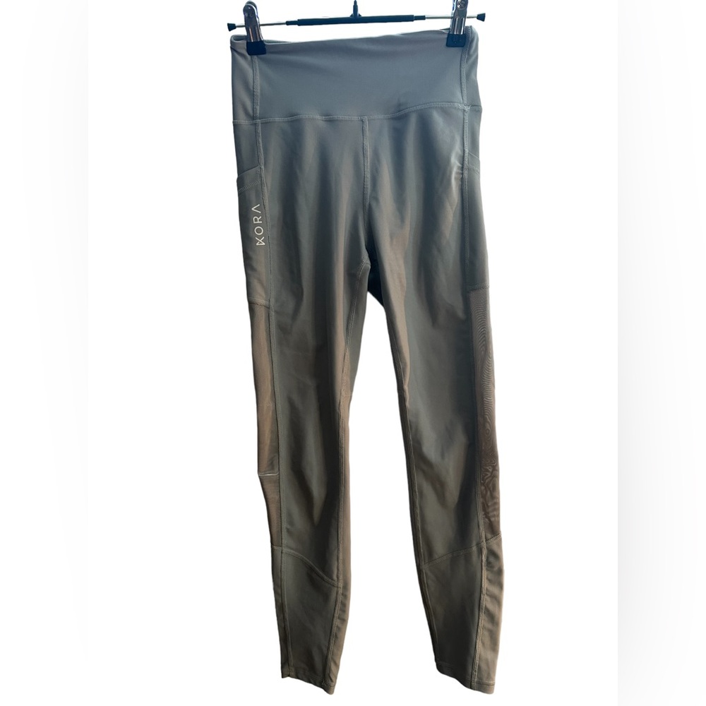 Kora Gray Legging Pants mesh on side Med